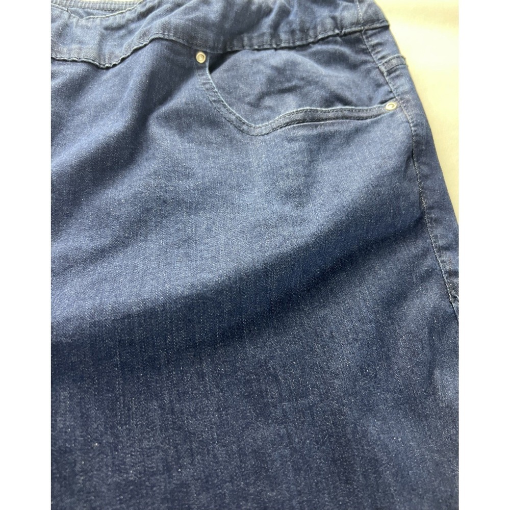 Allison Daley Womens Capri Pants 24W Floral Hem Pull-On Stretch Dk. Indigo F19 - Picture 12 of 16